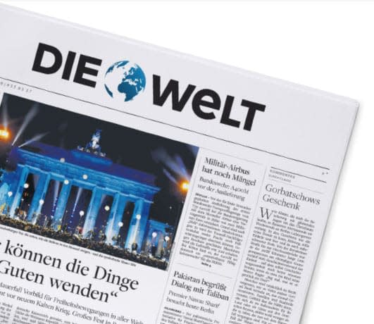 <p>Seit 1946 erscheint Die Welt täglich von montags bis samstags. Die Tageszeitung erscheint überregional und ist in der Bahnhofsbuchhandlung der Hit. (Foto: Zeitung.welt.de) </p>