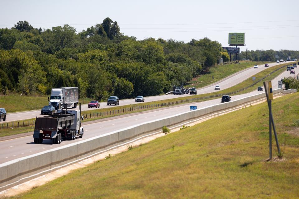 Interstate 35 is pictured off Ladd Road in Goldsby.