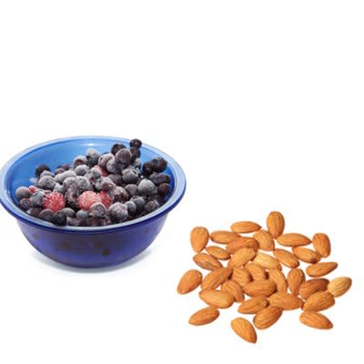 Healthy Snack: Frozen Blueberries and Almonds