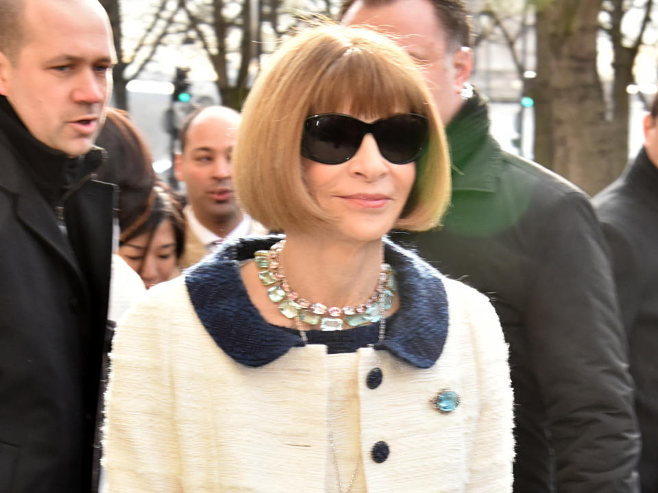 PARIS, FRANCE - MARCH 08:  Anna Wintour arrives at the Chanel show as part of the Paris Fashion Week Womenswear Fall/Winter 2016/2017 on March 8, 2016 in Paris, France.  (Photo by Foc Kan/WireImage)