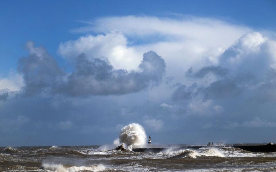 Waves crash at Seaham Harbour, County Durham, April 25, 2017 - Credit: Owen Humphreys/PA