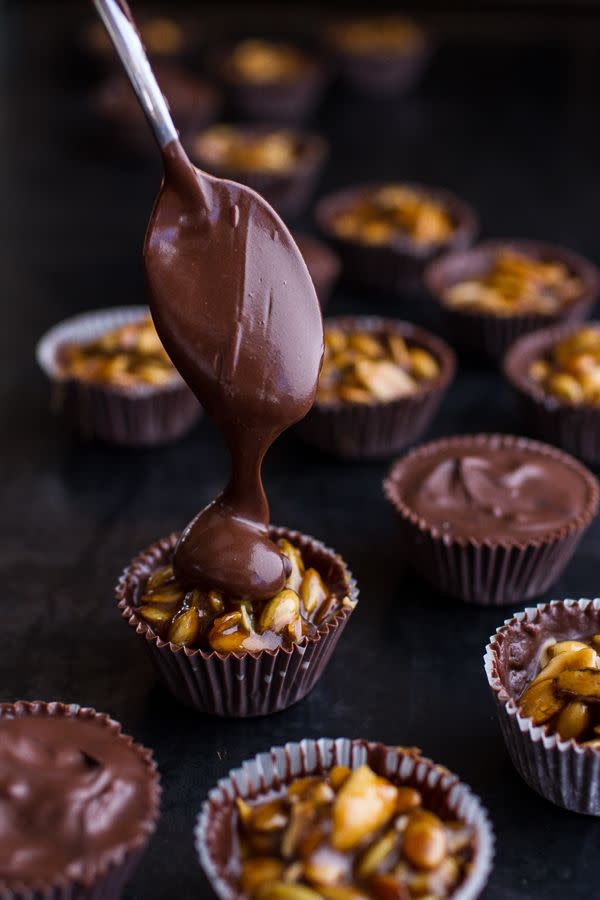 Chocolate Pumpkin Seed Peanut Butter Cups