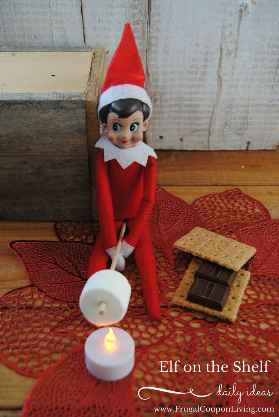 39) S'mores Elf on the Shelf Idea