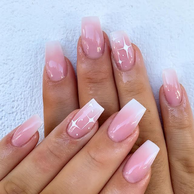 11) This Pink Acrylic Nail Idea