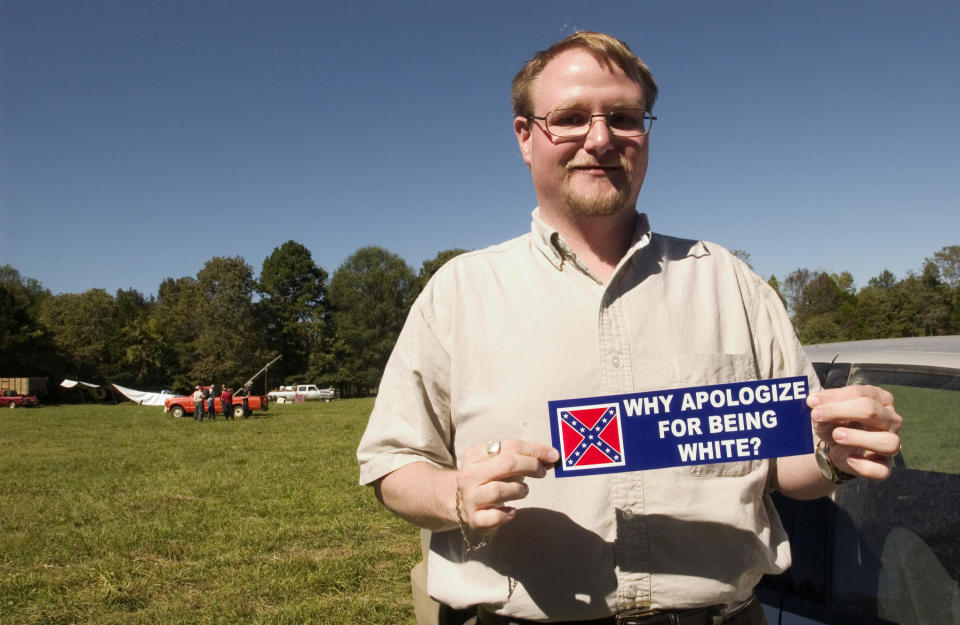 Billy Roper, chairman of&nbsp;an Arkansas-based white nationalist group. (Photo: David S. Holloway via Getty Images)