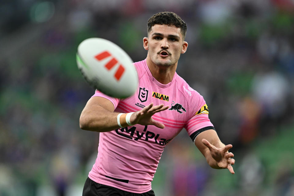 Nathan Cleary reacts.