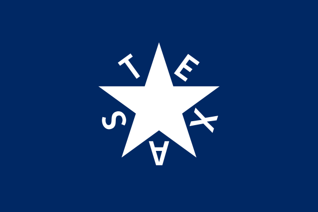 El Movimiento Nacionalista de Texas espera readoptar la “bandera De Zavala”, como se conoce a la primera bandera oficial de la República de Texas, diseñada por el general Lorenzo de Zavala y adoptada el 11 de mayo de 1836. (Imagen: Wikimedia Commons)