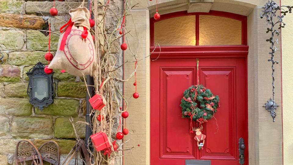 christmas outdoor planters montage