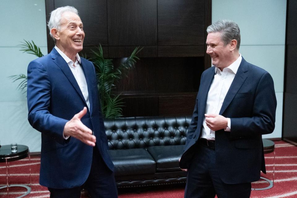 Sir Keir wryly acknowledged that Blair would not agree with his tax raid on independent school fees adding 20 percent VAT or his ending of non-dom status (Stefan Rousseau/PA)