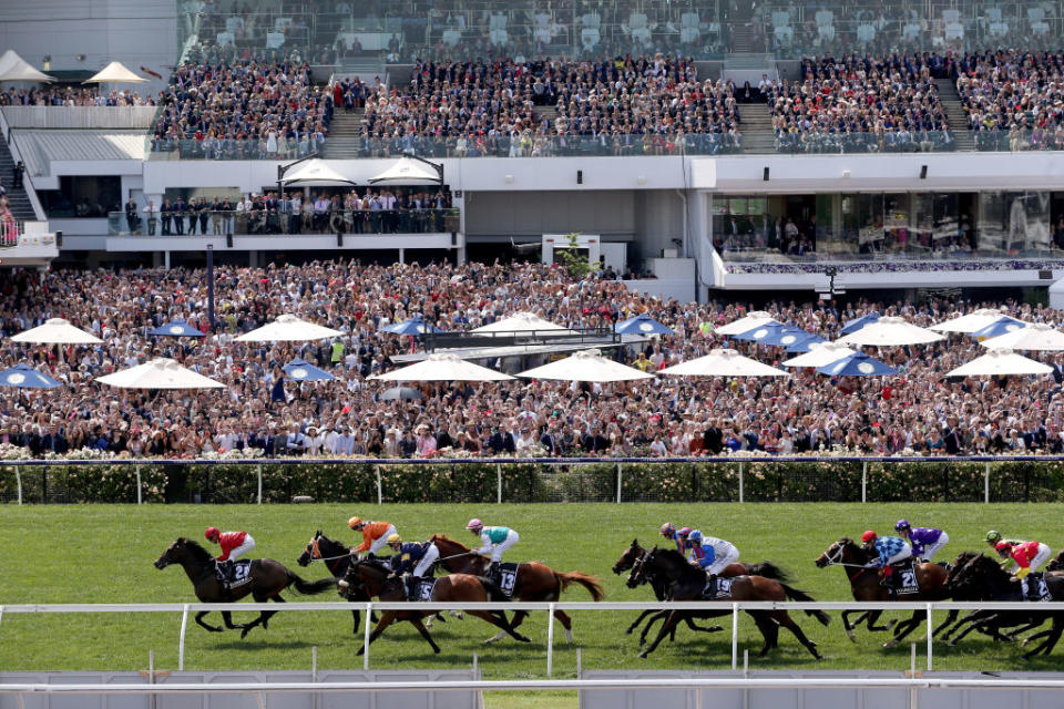 Cross Counter takes home the Melbourne Cup at Flemington Racecourse on November 6, 2018 in Melbourne, Australia. (Getty Images)