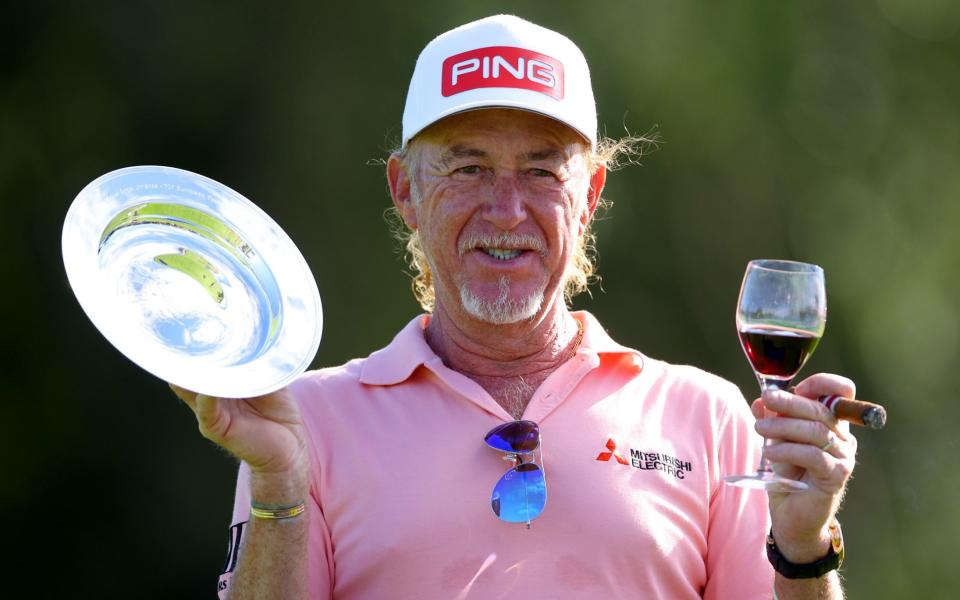 Miguel Ángel Jiménez — Miguel Angel Jimenez celebrates record-breaking 707th European Tour event in style - GETTY IMAGES