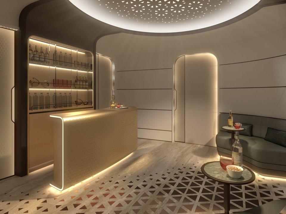 Lufthansa Technik's entrance area on the BBJ 777-9 cabin concept.