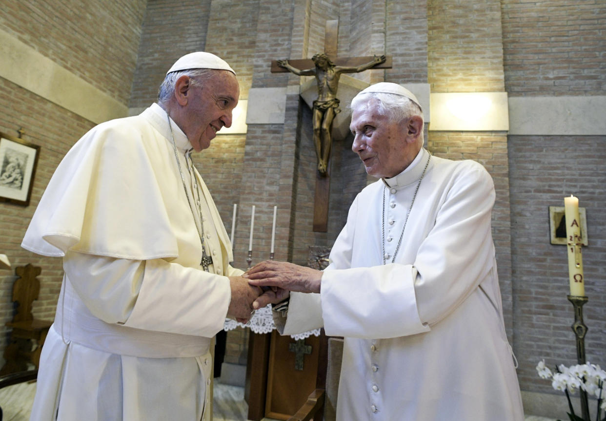 Pope Emeritus Benedict XVI,Pope Francis (L'Osservatore Romano / AP file)