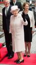 <p>A pale pink Chanel-like number was seen on the Queen in 2014.<br><i>[Photo: PA]</i> </p>