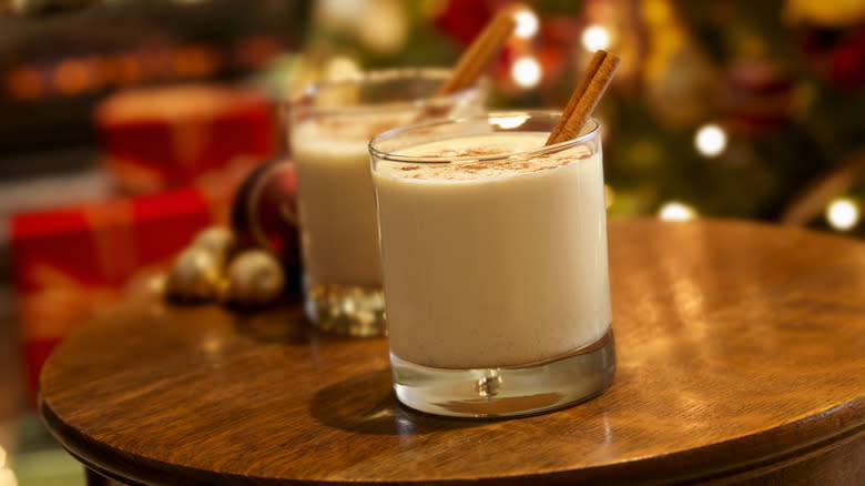 two glasses of egg nog