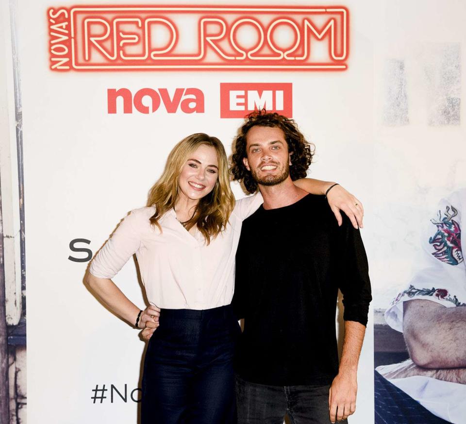 Jessica Marais and Jake Holly at <span>Nova’s Red Room with Sam Smith. </span>Source: NOVA / Supplied