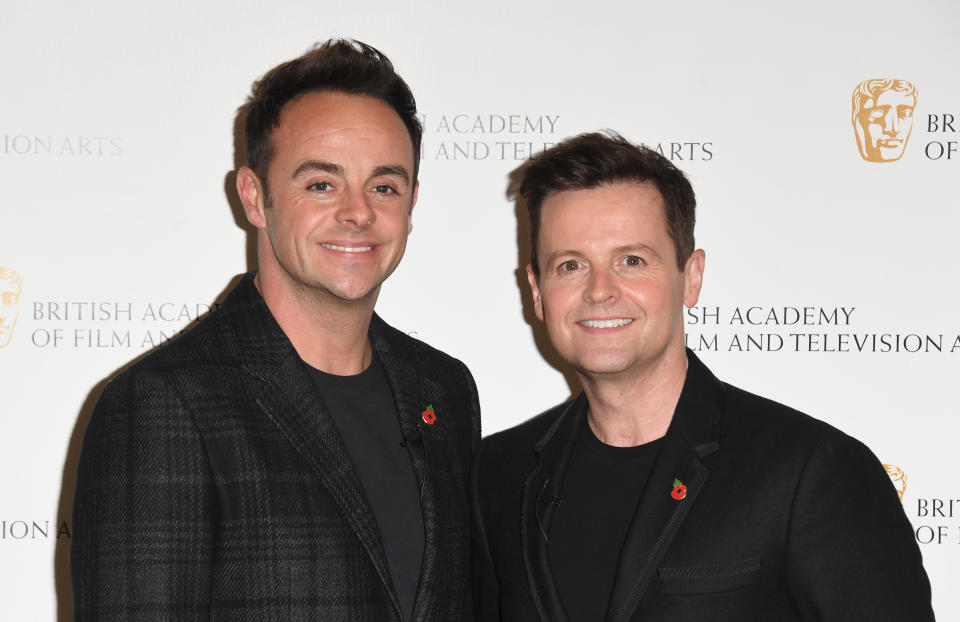 LONDON, ENGLAND - NOVEMBER 05: Anthony McPartlin and Declan Donnelly attend "Ant and Dec's DNA Journey" BAFTA TV Preview at Barbican Centre on November 05, 2019 in London, England. (Photo by Stuart C. Wilson/Getty Images)