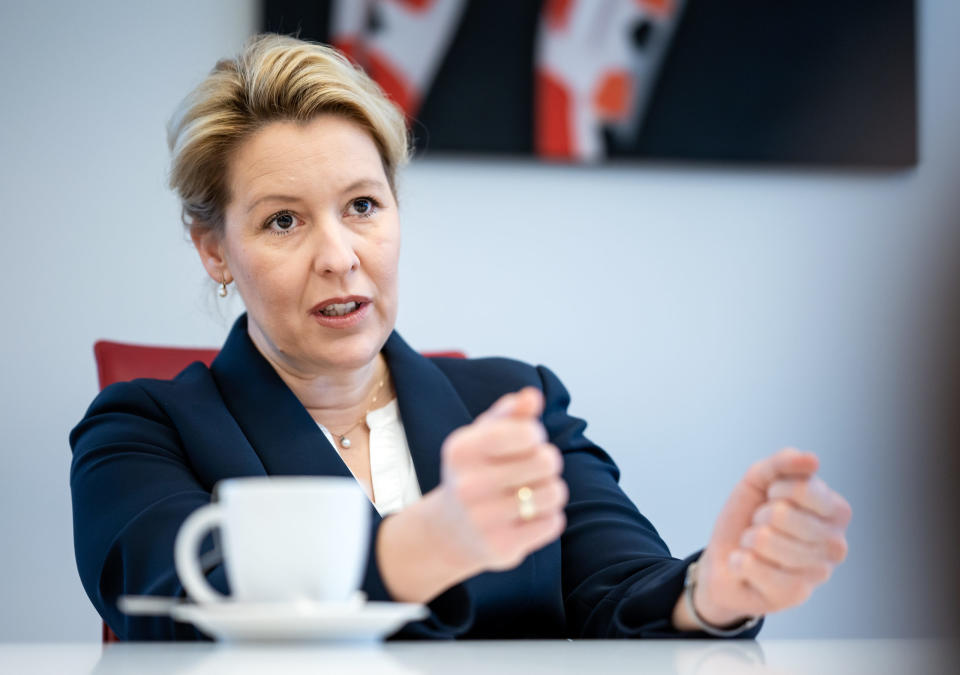 Franziska Giffey, Vorsitzende der Berliner SPD und designierte Regierende Bürgermeisterin von Berlin.
