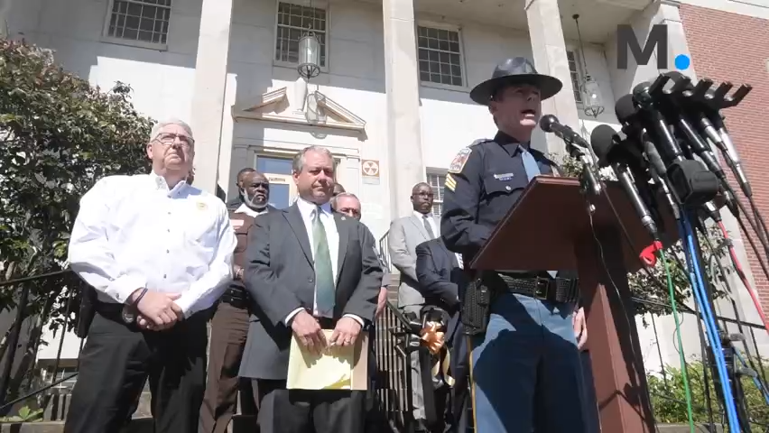 ALEA Sgt. Jeremy Burkett speaks, on Wednesday April 19, 2023,  announces initial arrests a press conference on the fatal shooting in Dadeville, Ala.,