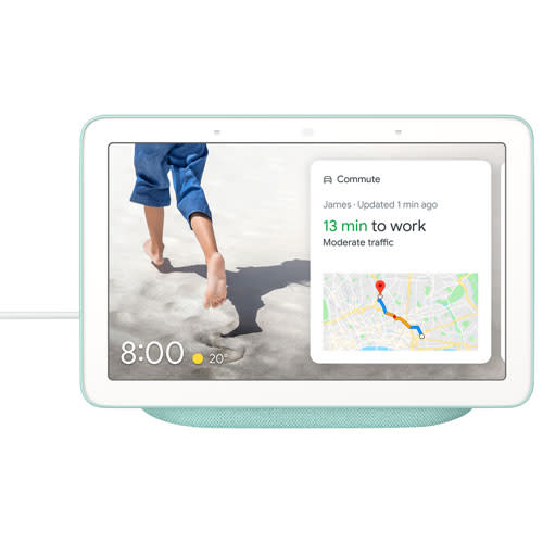 Save $20 on the Google Nest Hub Smart Display with Google Assistant. Image via Best Buy.