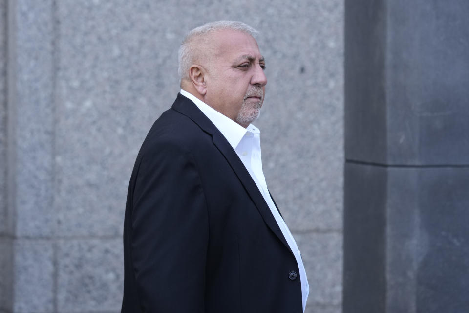 Fred Daibes leaves the federal courthouse in New York, Wednesday, Sept. 27, 2023. Daibes is named as one of three businessmen named as co-defendants with Sen. Bob Menendez, who is due to answer to charges that he used his powerful post to secretly advance Egyptian interests and do favors for New Jersey businessmen in exchange for bribes of cash and gold bars. (AP Photo/Seth Wenig)