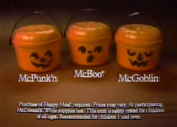 1986 McDonald's commercial showing the old buckets
