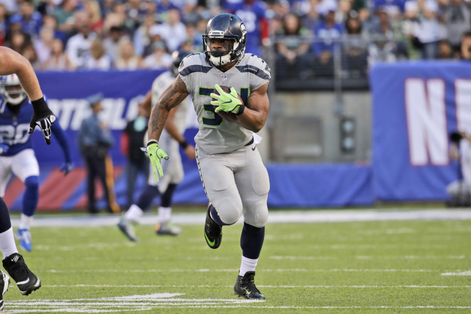 Yup, another week, another Seahawks RB. Thomas Rawls has a shot at a significant Week 10 workload. (AP Photo/Julio Cortez)