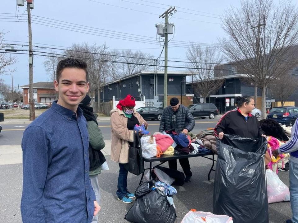 Zac Levy during a Project Unhoused clothing distribution.