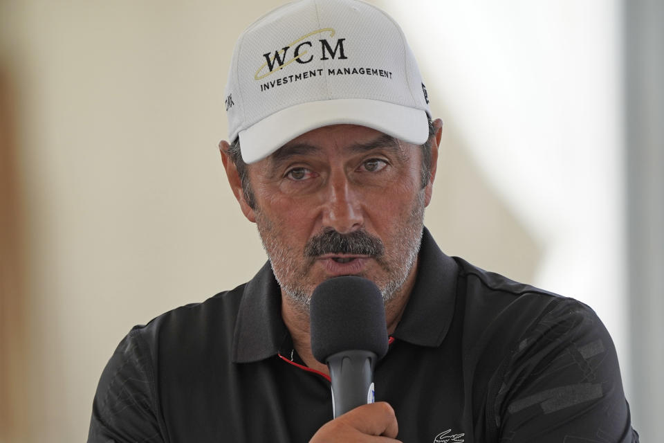 Jean Van de Velde during Georgie’s Fan Forum during Day Two of the Staysure PGA Seniors Championship 2022 at Formby Golf Club in Formby, England. (Photo by Phil Inglis/Getty Images)