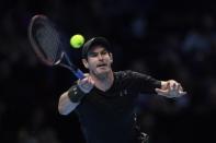 Andy Murray in action during his round robin match against Switzerland's Stanislas Wawrinka. Barclays ATP World Tour Finals - O2 Arena, London - 18/11/16 Great Britain's. Action Images via Reuters / Tony O'Brien Livepic