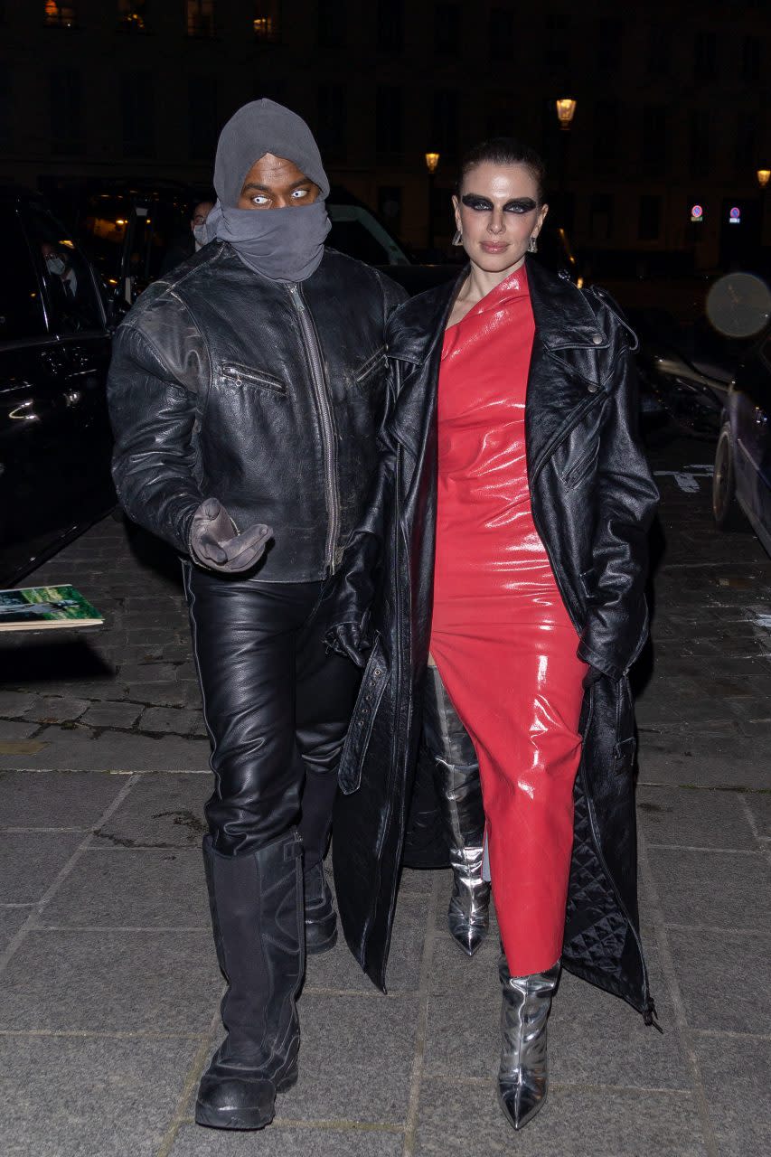 PARIS, FRANCE - JANUARY 23: Ye and Julia Fox are seen on January 23, 2022 in Paris, France. (Photo by Marc Piasecki/GC Images)