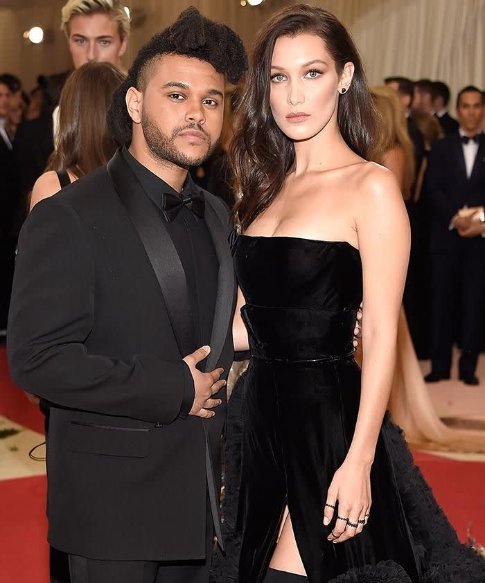 Bella Hadid and The Weeknd earlier this year. Source: Getty