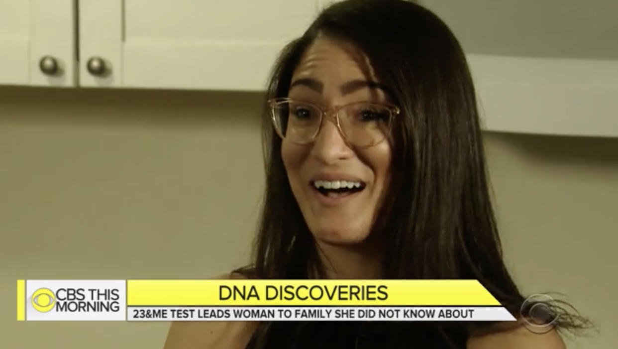 Katy Canning was shocked to take a DNA test and discover she wasn’t exactly who she thought she was. (Photo: Courtesy of CBS News)