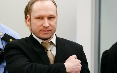 Norwegian mass killer Anders Breivik in court in Oslo in 2012 - Credit: &nbsp;Reuters