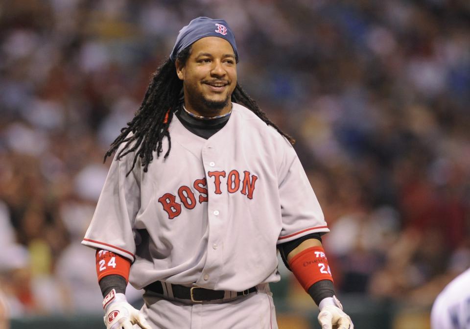 On July 31, 2008, Manny Ramirez was traded to the Los Angeles Dodgers in a three-team, six player deal. (Photo by Al Messerschmidt/Getty Images)