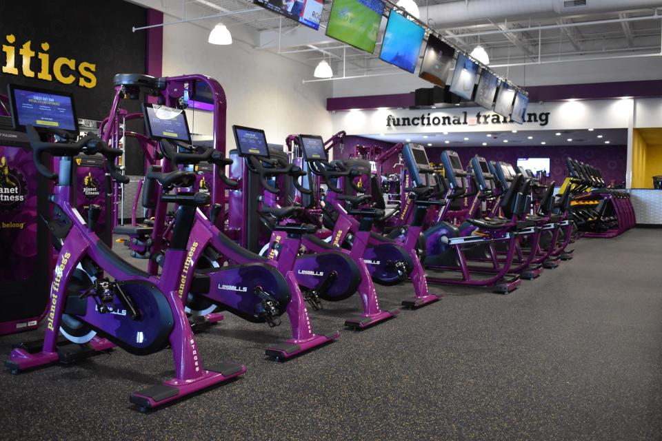 Work out equipment and televisions featured at Martinsville's new Planet Fitness. The city held a grand opening ceremony in celebration of the gym's arrival on July 29, 2022.