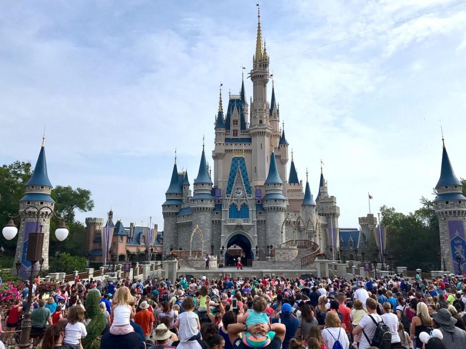 Disney World Cinderella's Castle crowd Magic Kingdom