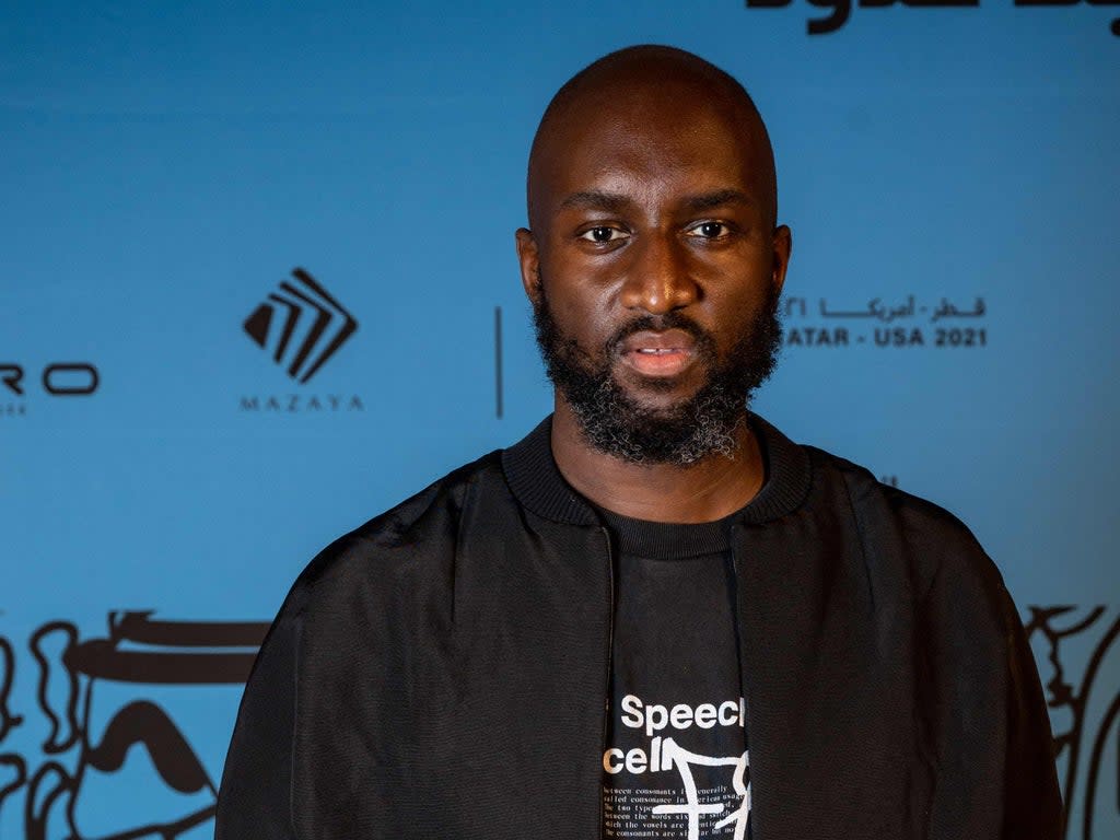 Virgil Abloh arrives at his exhibition in Doha, Qatar, on 4 November 2021 (Ammar Abd Rabbo/Qatar Museums/AFP via Getty)