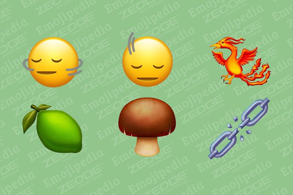 另外還有綠色版本的檸檬與棕色蘑菇 Photo Via:emojipedia