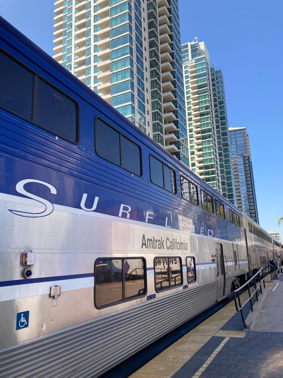 The Pacific Surfliner train, which runs along the west coast.