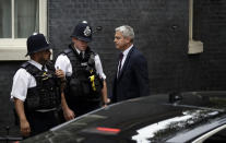 Brexit Secretary Stephen Barclay arrives for a cabinet meeting at 10 Downing Street in London, Monday, Sept. 2, 2019. Prime Minister Boris Johnson has called a meeting of his Cabinet on Monday to weigh a response to the possibility that lawmakers will introduce a measure in House of Commons to block a no-deal Brexit. Speculation abounds that Johnson will call an election soon if he loses the vote in Parliament, but attempt to set a date sometime after the country is set to leave the EU. (AP Photo/Matt Dunham)