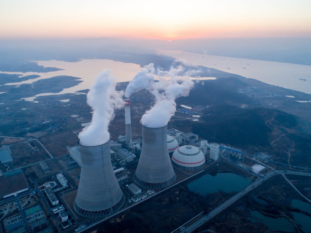 A power station in China. The country has set a net zero target for 2060 (Getty )