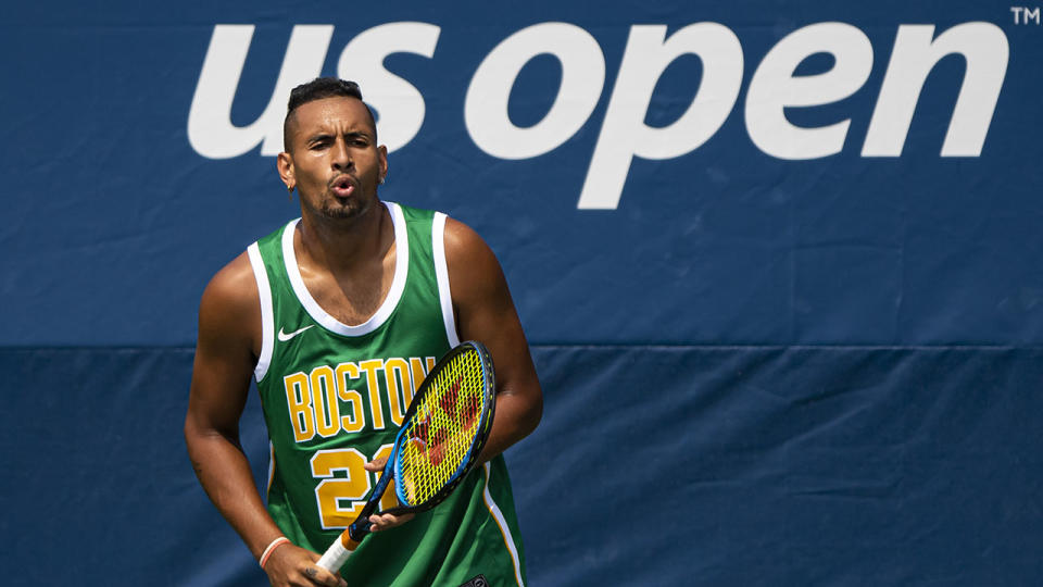 Nick Kyrgios, pictured here during a practice session at Flushing Meadows.