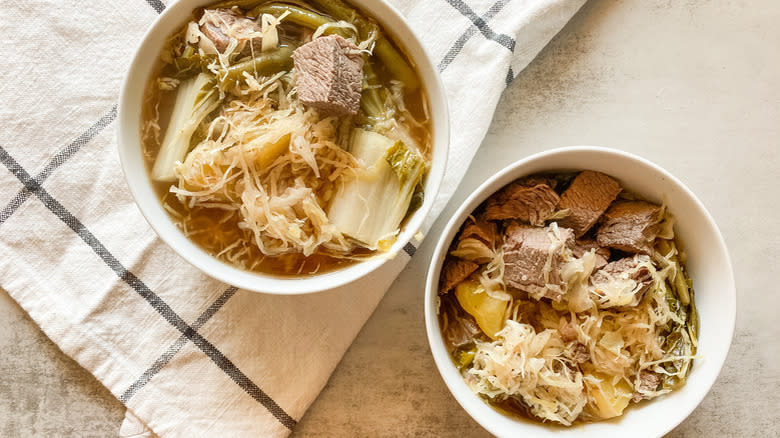 two bowls of beef sinigang