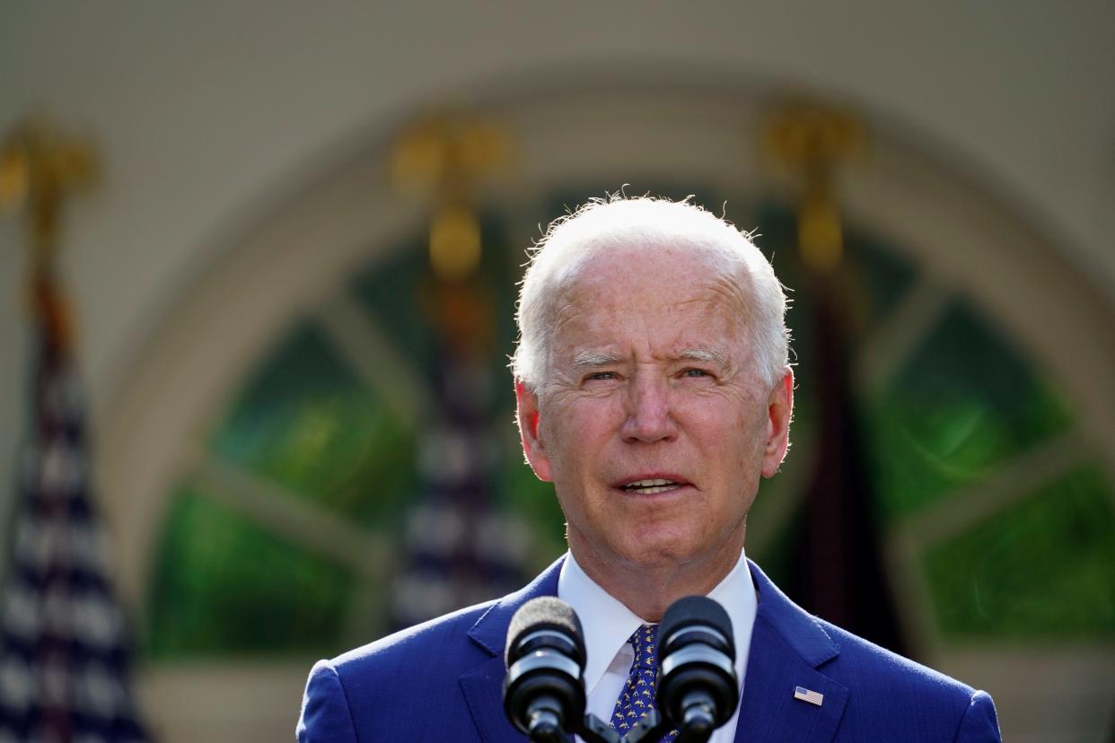 President Joe Biden speaks before he signs a bill in the Rose Garden of the White House, in Washington, Thursday, Aug. 5, 2021, that awards Congressional gold medals to law enforcement officers that protected members of Congress at the Capitol during the Jan. 6 riot.