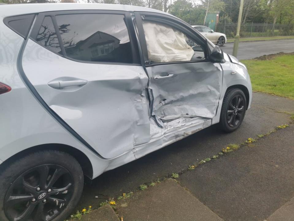 The Northern Echo: Images have emerged following a two-vehicle crash near South Park in Darlington Credit: THE