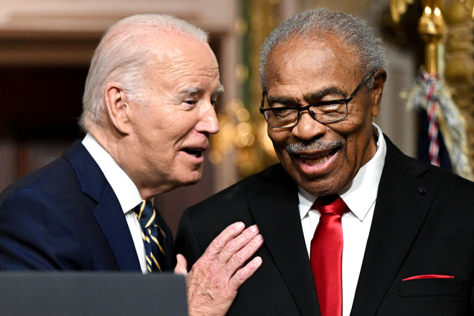 Reverend Wheeler Parker Jr. with President Joe Biden. (Mandel Ngan / AFP via Getty Images file)