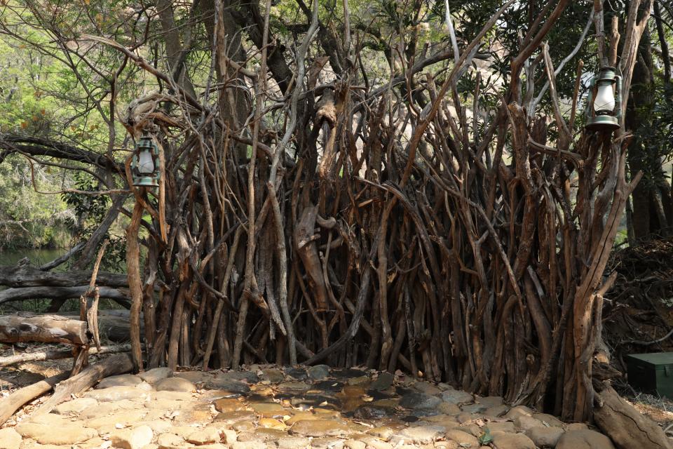 The camp shower in I'm A Celebrity... South Africa. (ITV/Shutterstock) 
