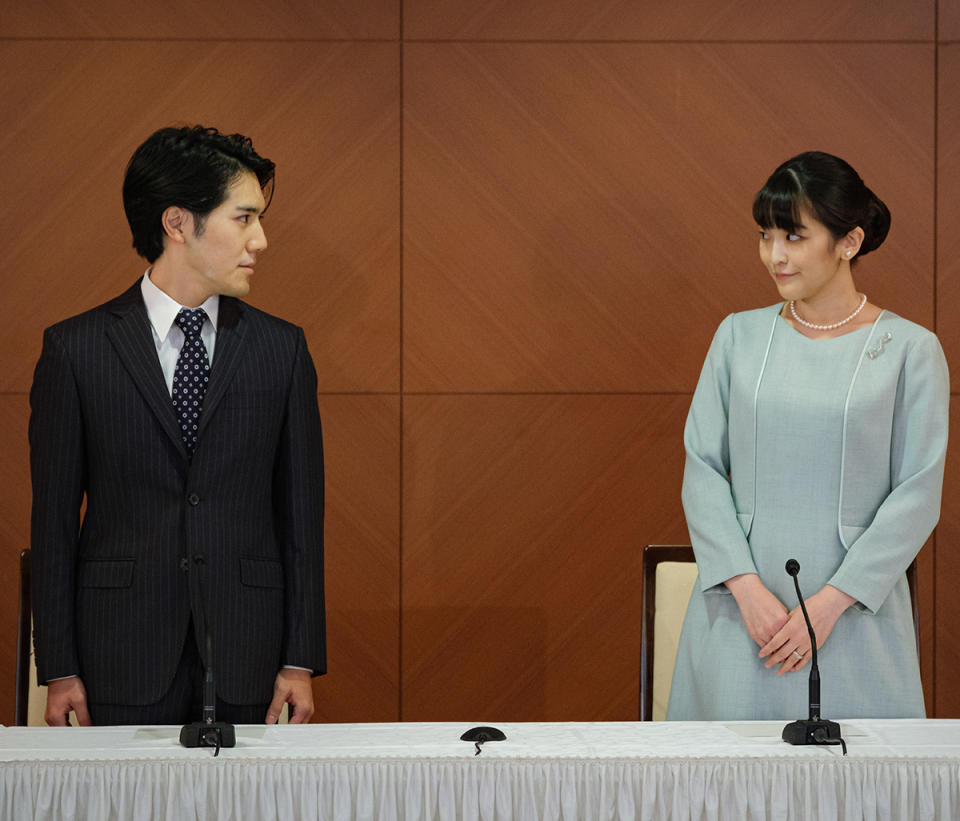 Princess Mako and Kei Komuro on their wedding day