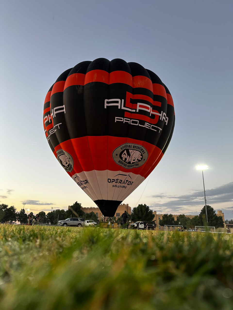 The 115-foot-tall high-altitude quad burner balloon was built in the English city of Bristol specifically for the HALO jump.